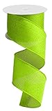Cross Royal Burlap Wired Edge Ribbon - 2.5' x 10 Yards (Lime Green)