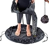 Es perfecto para usar en aparcamientos al salir de sus trajes de neopreno. Simplemente coloque todo el equipo mojado en la bolsa, levante los cordones y se guardará cuidadosamente.