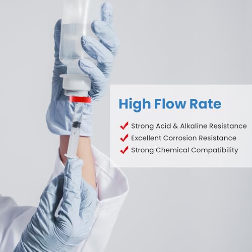 Image of PTFE Membrane Syringe Filter 25mm Diameter 0.22um Pore Size Syringe Lab Filter for Laboratory School Science, Pack of 10 (Model AMPT02225)
