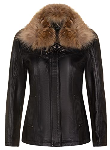 Infinity Leather Damen Parker Bikerjacke Noir aus Lammnappaleder 3XL