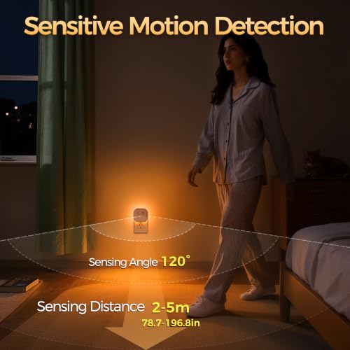 Image of DORESshop Motion Sensor Night Light, Night Lights Plug into Wall, 3CCT