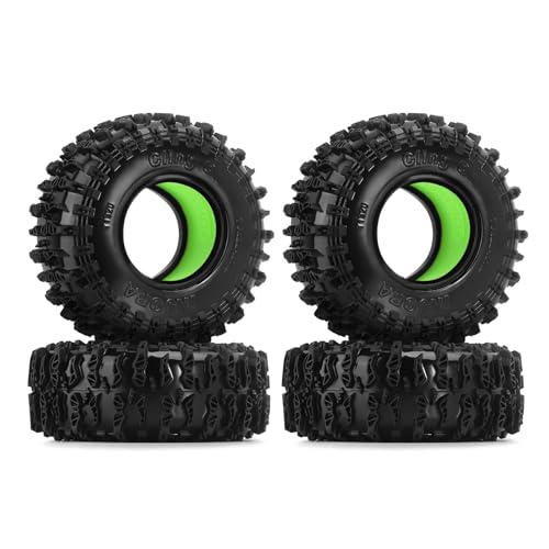 INJORA 1.3 70 * 26mm Cling On Tires and Silicone Rubber Inserts, Green