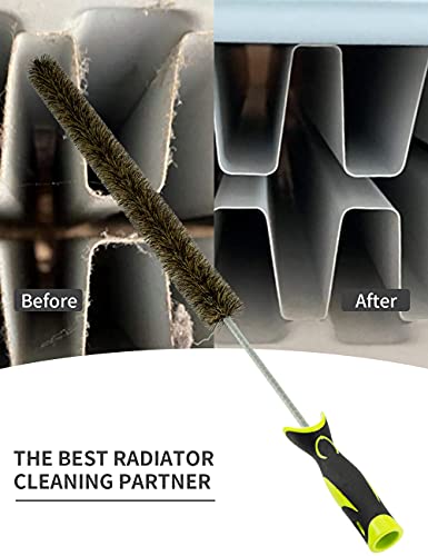 Cepillo limpiador de radiadores de cerdas, 81 cm cepillo de radiadores de alambre trenzado flexible. Con cabeza de silicona y tubo protector para evitar cualquier arañazo - imagen 3