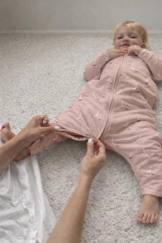 Image of GUNAMUNA Baby Footie Sleep Bag, Walkable Wearable Blanket, Easy Diaper Zipper, Convertible Foot Cuffs, Anti-Slip Grip, 2.5TOG