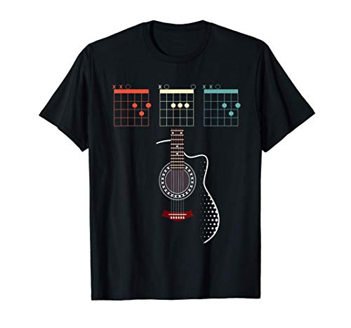 Vintage Guitarra Papa Acordes Musica Dia del Padre Camiseta