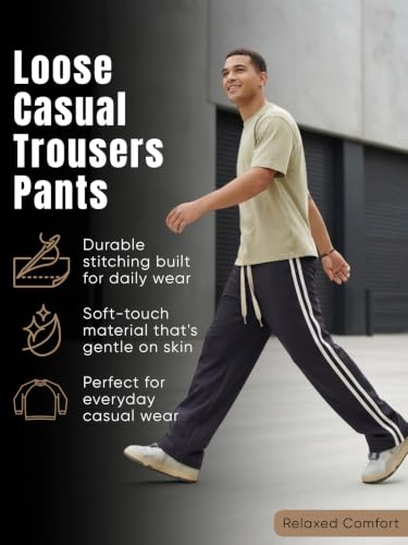Image of GRECIILOOKS Men's Loose Mid Rise Casual Trousers Pants | Regular | Sports Stylish Track Pant | Sweatpants (Available in Plus Size)
