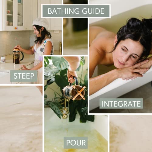 Moon Bath Botanical Bath Tea | Waning Moon Herbal Ayurvedic Bath Tea Soak for Detox & Release w/Peppermint, Rosemary & Helichrysum for 2 Baths & Organic Body Care for Lunar Alignment | Made in USA - Image 5
