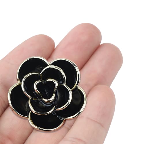 Image of Elegant Crystal Blooming Rose Flower Brooch Lapel Pin Breastpin for Women Birdal Cardigan Hat Scarf Suit Sweater Floral Pins