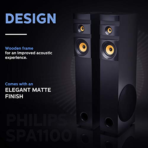 Image of PHILIPS Audio SPA1100 /94 100 Watt 2.0 Channel Wireless Bluetooth Tower Speaker (Black)