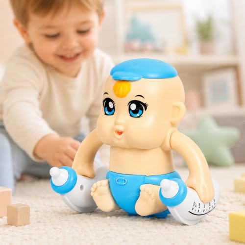 Image of Zest 4 Toyz Musical Baby Toy for Kids | Voice Controlled Tumbling Baby Doll Clap Activated Crawling Rolling Toy 360 Degree Rotating Musical Battery Operated Toy for Boys Girls (Pack of 1) Multicolor