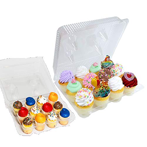 Pizety 8541995296 Mini Cupcake Containers 12 Count 12 Compartment Mini Cupcake Container Mini Cupcake Boxes 12 Count Mini Cupcake Containers Plastic Disposable Mini Cupcake Box 12 Mini Cupcake Containers Plastic cover