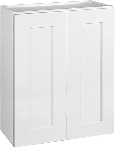 Miniatura 19 de Brookings Shaker - Gabinete de cocina de pared no ensamblado W2730, 27"" x 12"" x 30"", pintado en blanco con Sherwin Williams®, madera maciza –