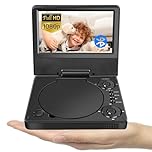 9.5" Bluetooth Portable DVD Player YOOHOO with 7.5" HD Screen for Kids, for on the go, Car TV for Headrest, All Region Free, Plays All Formats MKV/MP4/WAV/AVI/MP3/CD/1080P