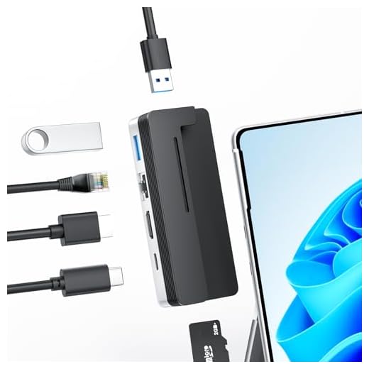 BYEASY Estación de Acoplamiento Surface Pro 9, concentrador USB-C 6 en 2 Microsoft Surface Pro 9 con Carga PD de 100 W, 2 USB 3.1, HDMI 4K a 60 Hz, LAN Ethernet de 1000 m, hub de expansión diseñado
