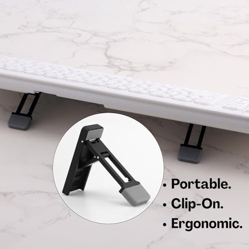 Image of 2PCS Mini Portable Laptop Stand - Adjustable Keyboard Holder with Three Angles, Foldable Invisible Notebook Feet, Ergonomic Cooling Support with Anti-Slip Pads for Desk Desktop