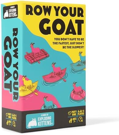 Exploding Kittens Presents: Row Your Goat - A Rapid Fire Tic Tac Toe Game- 2-6 Players - Ages 7+ - Family Game - Party Game for Family Game Night