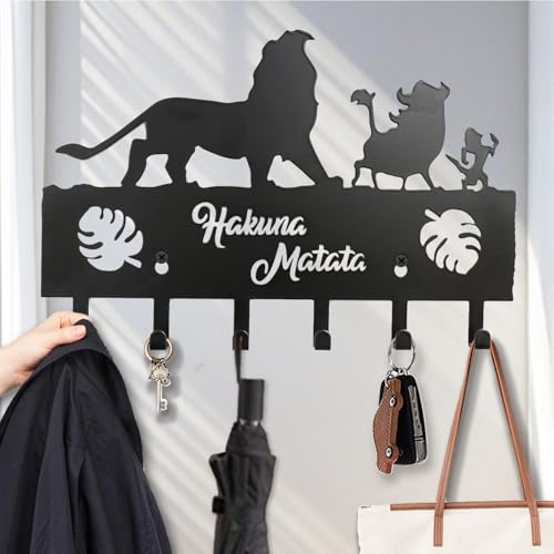 Viiluuxr Accroche porte clé en métal accroche, decoration maison porte manteau pour porte salon cuisine boite de crochet rangement patere murale enfant Noir...