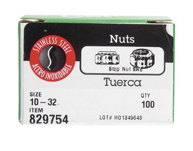 El grupo de Hillman 829754 10 por 81,3 cm acero inoxidable inserto de Nylon contratuerca, 100-Pack