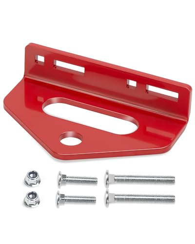 Zero Turn Mower Tow Hitch, 1/4'(6mm) Thick Heavy Duty Steel Universal Lawn Trailer Hitch 2'-5.1' Hole Center, Versatile Chain Slot Rugged Steel with Carriage Bolt Hardware Red
