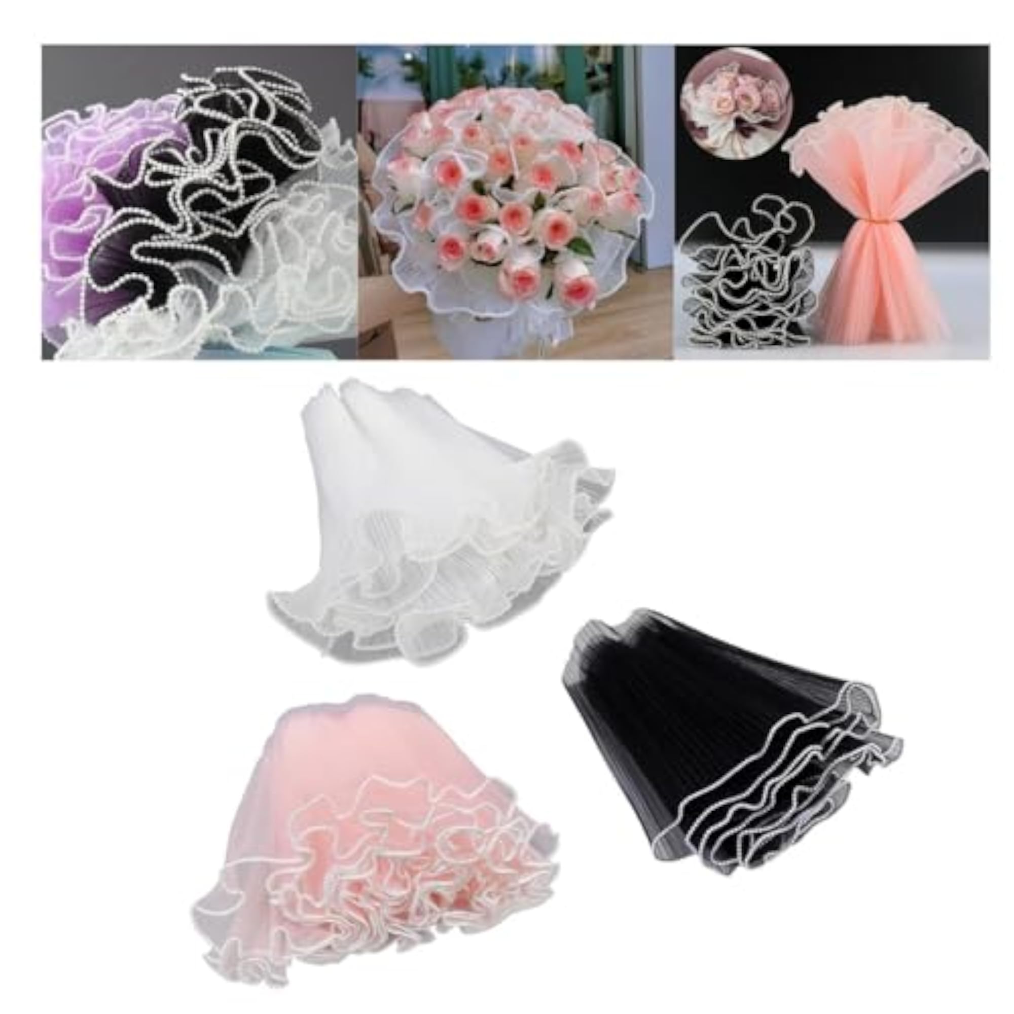Creations Flower Packaging Decoration for Anniversary & Engagement, White
