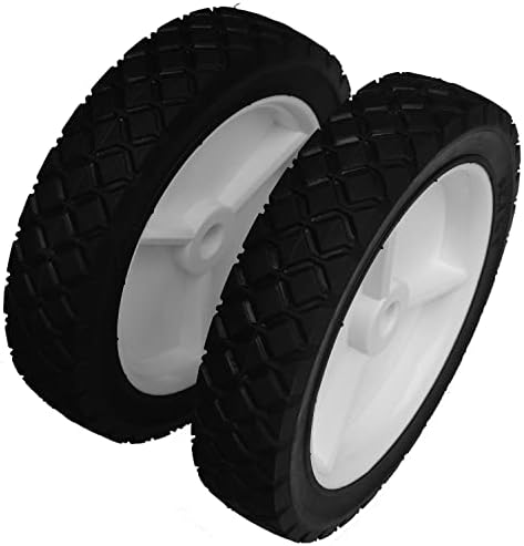 Pair of Wheels Universal Replacement for Lawn Mower and Carts, 7x1.50 Rubber Wheels Width:1.26-Inch/32mm - Thumbnail 3