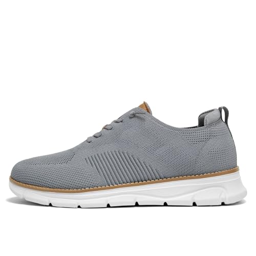 Image of Men's Casual Dress Oxfords Shoes Breathable Knit Leisure Classic Business Fashion Sneakers Lightweight Comfortable Work Soft Sole Walking Shoes