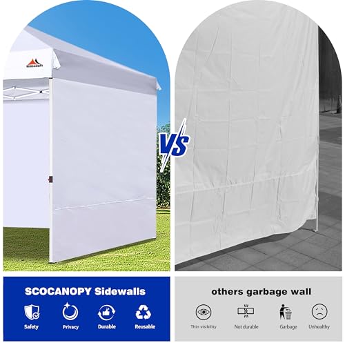 SCOCANOPY SunWall for 10x10 Pop Up Canopy Frame, 3 Pack SideWall Only (10X10, Dark Grey) - Image 4