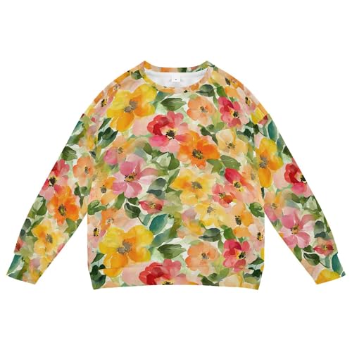 JUNZAN Spring Flowers Iowa Wild Rose Little Girls Pullover Hoodie Fleece Sweatshirts for Boys Athletic 4T