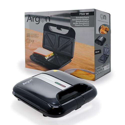 Sandwichera Grill 750W | Con Doble Placa Antiadherente y Luz Indicadora | Compacta, Rápida y Fácil de Usar y Limpiar | Ideal para 2 Sándwiches, Tostadas, etc.