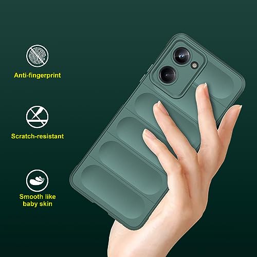 Image of amazon basics Back Case Cover for Vivo Y18e | Compatible for Vivo Y18e Back Cover | Liquid Silicon Magic Case with Camera Protection | Dark Green