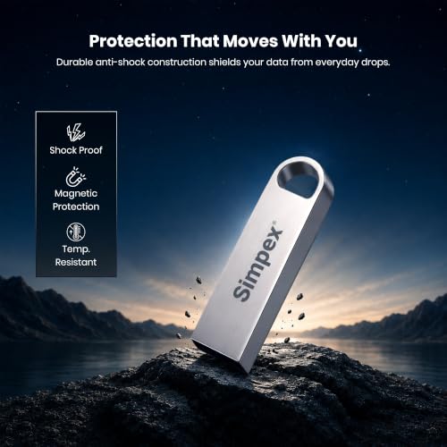 Image of Simpex (32GB 2.0V) Metal Body 32GB USB 2.0 Flash Drive,High Speed Read & Write Pen Drive, X-Ray & Temperature Resistant, Compatible with Windows & Mac OS