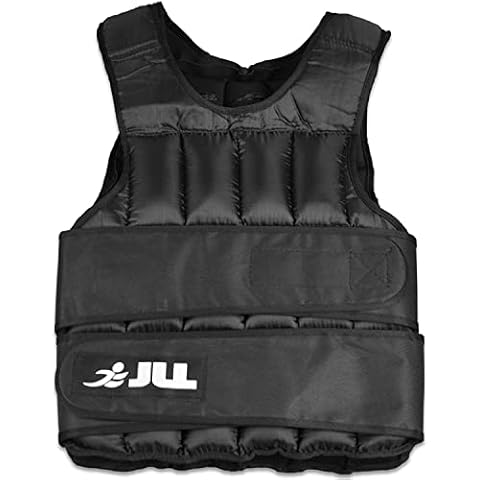 JLL® Weight Vest -10kg, 15kg, 20kg, 25kg, 30kg, Adjustable Weighted Vest Weight Loss Running Gym Training - (25 Kilograms) Cover
