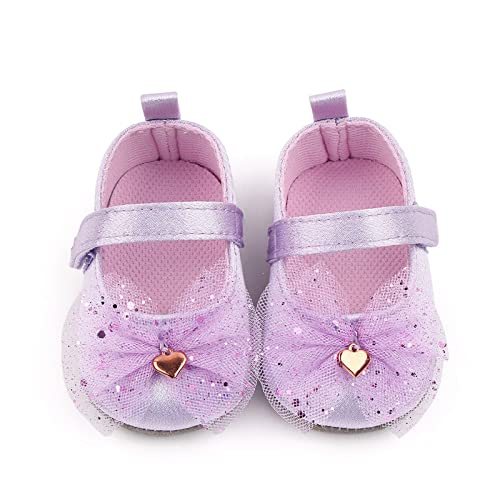 Baby Infant Boy Girl Sandals Shoes First Walkers Prewalkers Soft Anti-Slip Sole Flat Shoes Fashion (Purple, 4.5 Toddler)4
