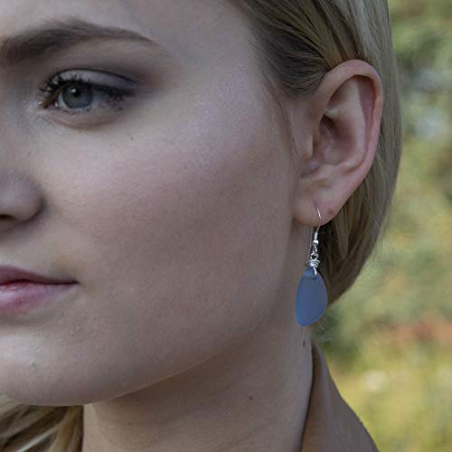 Popular Dusty Periwinkle Blue Sea Glass Earrings With Handmade Knot And Sterling Silver Hooks, Great With Jeans, Great Gift, By Aimee Tresor #TOP2