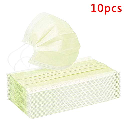 Preisvergleich Produktbild KANGMOON Gesichtsvisier Einwegdruck / Schutzvisier Universal Gesichtsschutz / Face Bandanas,Protection, Anti-Haze Dust (Yellow, 10)