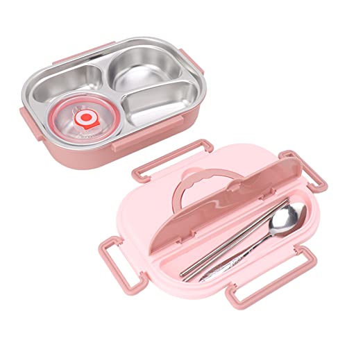 Stainless Steel Insulated Lunch Box 4 Grid Portable Bento Box