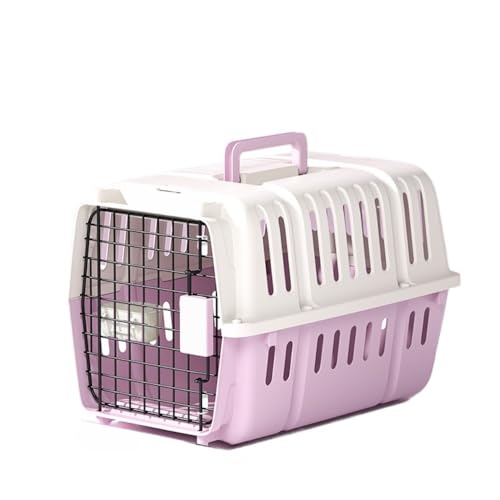 WONTKN ペットキャリー、 猫 キャリー 犬 ゲージ ハードキャリー 取手付き 室内用ハウス ペットキャリーケース 通気性&組立簡単 キャンピングキャリー (パープル)