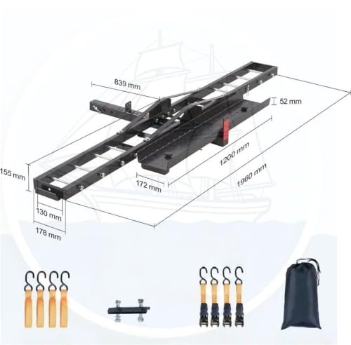 Rack para motocicleta Heavy Duty Hitch Mount, transportador de acero con rampa de carga de 47 pulgadas y capacidad de 600 lbs miniatura 3