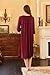 Ekouaer Womens, Nightgown Nightshirt, Long 3/4 Sleeve Lounge Dress, Plus Size Loungewear, V Neck, Loose Full Length Maxi Sleepshirt, Wine Red, Large