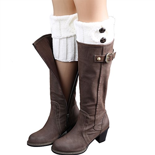 FAYBOX Women Boot Cuffs Leg Warmers Crochet Short Knitted Socks Warm Toppers Winter