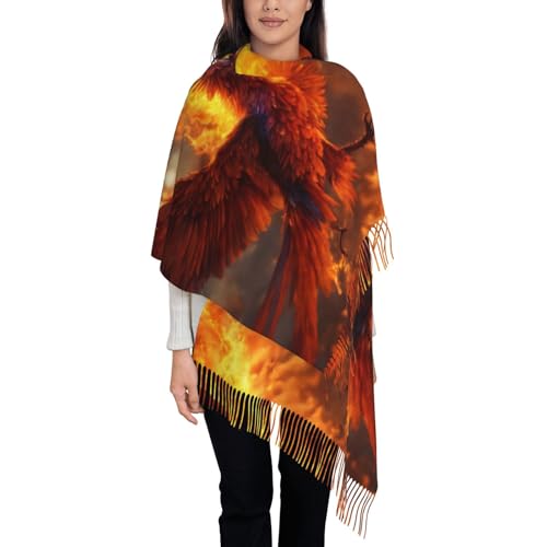 Phoenix print Scarf for Women Winter Pashmina-Shawl Wraps Winter Scarf for Women Wedding Scarf