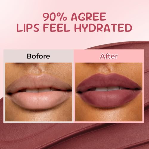 Thireefleur Bean Paste Color Lip Gloss, Transfer Proof, Long Lasting, Moisturizing, Creamy Texture, Chocolate Scent, Repairs Chapped Lips (Dry Rose) — view 4