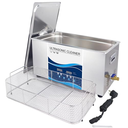 Pulitore per dischi in vinile ad ultrasuoni, 6,5 l, per rimuovere polvere e scoppiare da dischi da 7/12 pollici, con calore regolabile e timer per un ripristino audio nitido