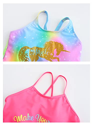 Girls One Piece Bathing Suit Mermaid Printed Beach Swimwear3