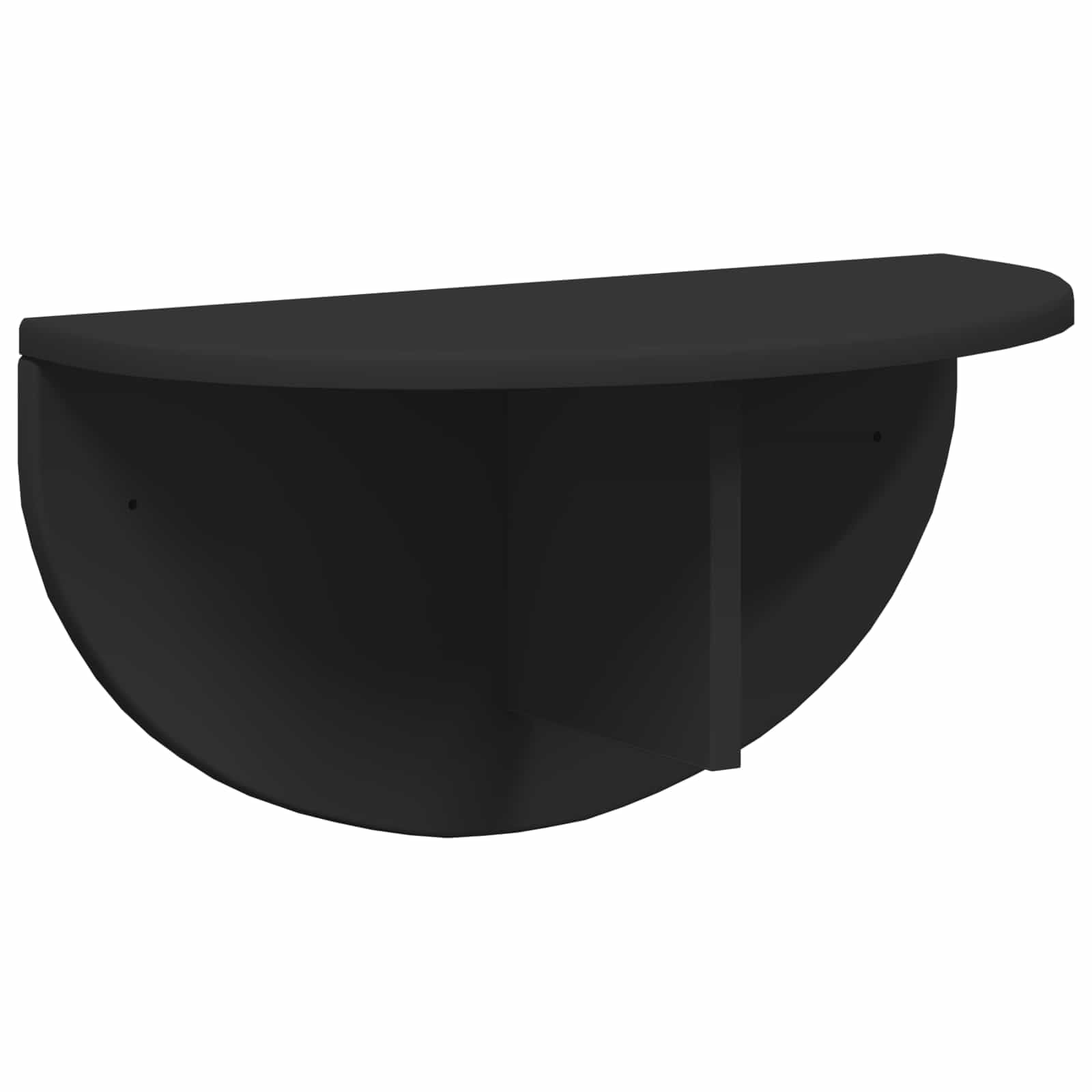 Regał ścienny, zestaw 2 sztuk, czarne, 48 x 24 x 24 cm, z materiału drewnopochodnego, wiszące półki do salonu, sypialni, biura, uniwersalne regały ścienne do organizacji