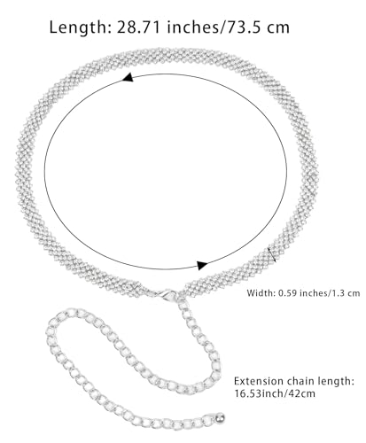 Women's Sparkle Rhinestonel Chain Belt Crystal Diamond Waist Belt for Wedding Dress Party2