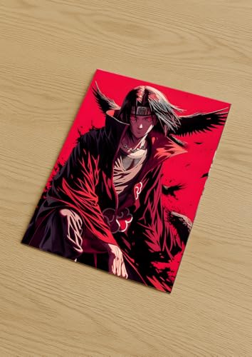 Image of NIJUKA Anime Printed Metal sheet Poster For Home And Room Decoration | For Anime Art Fans Boys And Girls (Akatsuki member Itachi genjutsu user)