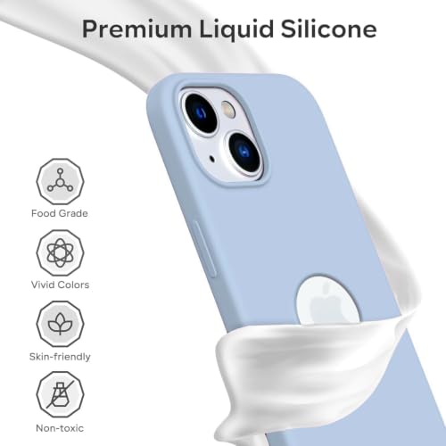Image of VONZEE Liquid Silicone Cover Compatible with iPhone 14 Plus Case (6.7 inch) 3 Layer Microfiber Lining Covers Phone Cases Full Body Protective Wireless Charging Shockproof Back Cover (Sierra)