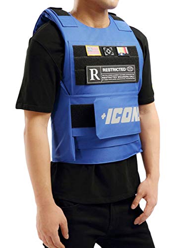 HUDSON Outerwear Men's Icon Reflective Fashion Vest with Adjustable Velcro Straps and Patches, Blue - Thumbnail 6