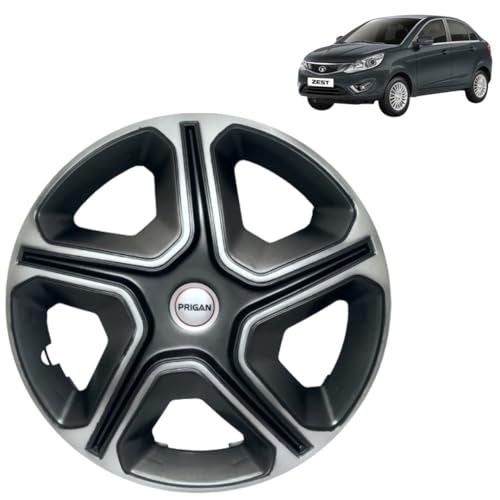 Image of Prigan TATA Zest Grey Silver Wheel Cover 15 inch for TATA Zest (Set of 4 Pcs) (Press Fitting) Model Name- Nexon Grey Silver 15